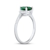 Thumbnail Image 2 of Pear-Shaped Lab-Created Emerald & White Lab-Created Sapphire Ring Sterling Silver