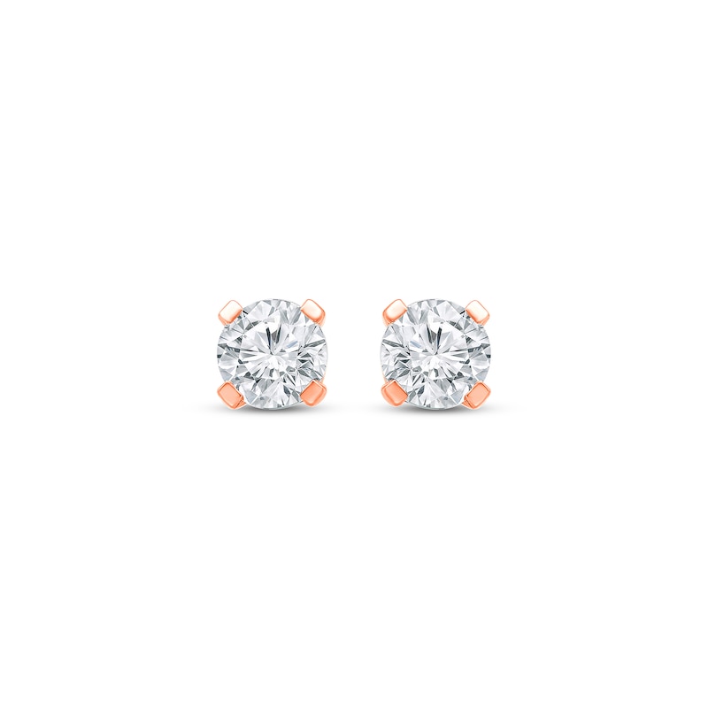 Main Image 2 of Lab-Grown Diamonds by KAY Round-Cut Solitaire Stud Earrings 1/3 ct tw 10K Rose Gold (I/SI2)