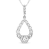 Thumbnail Image 1 of Milestones Diamond Teardrop Dangle Necklace 2 ct tw 10K White Gold 18&quot;