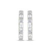 Thumbnail Image 2 of Lab-Grown Diamonds by KAY Baguette & Round-Cut Hoop Earrings 1 ct tw 10K White Gold