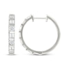 Thumbnail Image 3 of Lab-Grown Diamonds by KAY Baguette & Round-Cut Hoop Earrings 1 ct tw 10K White Gold