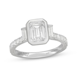 Neil Lane Artistry Emerald-Cut Lab-Grown Diamond Bezel-Set Engagement Ring 2-1/4 ct tw 14K White Gold