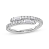 Thumbnail Image 1 of Baguette & Round-Cut Diamond Wrap Ring 1/3 ct tw 14K White Gold