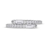 Thumbnail Image 3 of Baguette & Round-Cut Diamond Wrap Ring 1/3 ct tw 14K White Gold