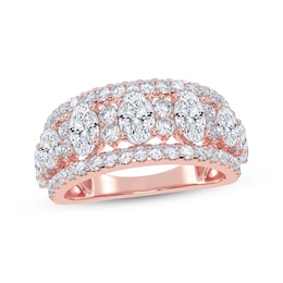 Lab-Grown Diamonds by KAY Oval & Round-Cut Ring 2 ct tw 14K Rose Gold