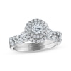 Thumbnail Image 1 of Round-Cut Diamond Double Halo Bridal Set 7/8 ct tw 10K White Gold