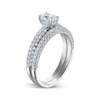 Thumbnail Image 2 of Oval-Cut Diamond Pavé Shank Bridal Set 1-1/3 ct tw 14K White Gold