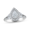 Thumbnail Image 1 of Pear-Shaped Diamond Double Halo Engagement Ring 7/8 ct tw 14K White Gold