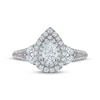 Thumbnail Image 3 of Pear-Shaped Diamond Double Halo Engagement Ring 7/8 ct tw 14K White Gold