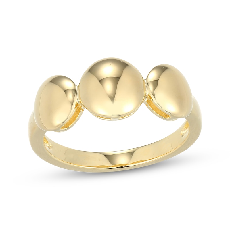 Main Image 1 of Three Disc Ring 18K Yellow Gold-Plated Sterling Silver