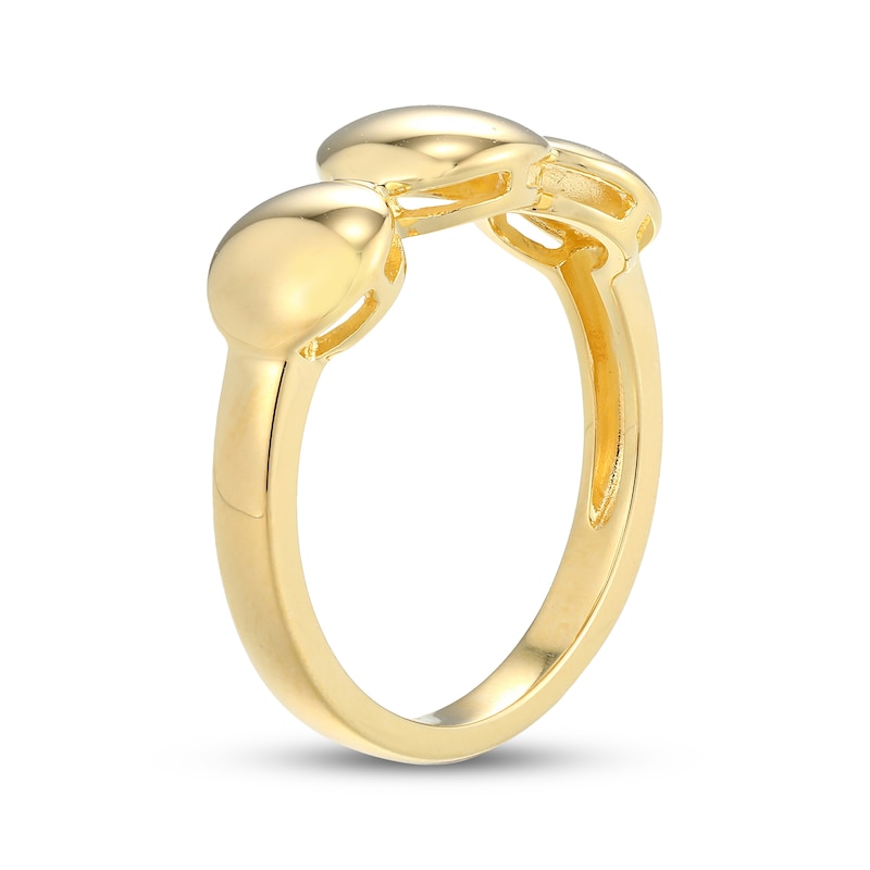 Main Image 2 of Three Disc Ring 18K Yellow Gold-Plated Sterling Silver