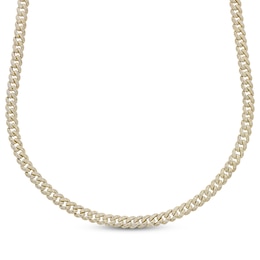 Men's Diamond Curb Chain Necklace 3-1/2 ct tw 10K Yellow Gold 20&quot;