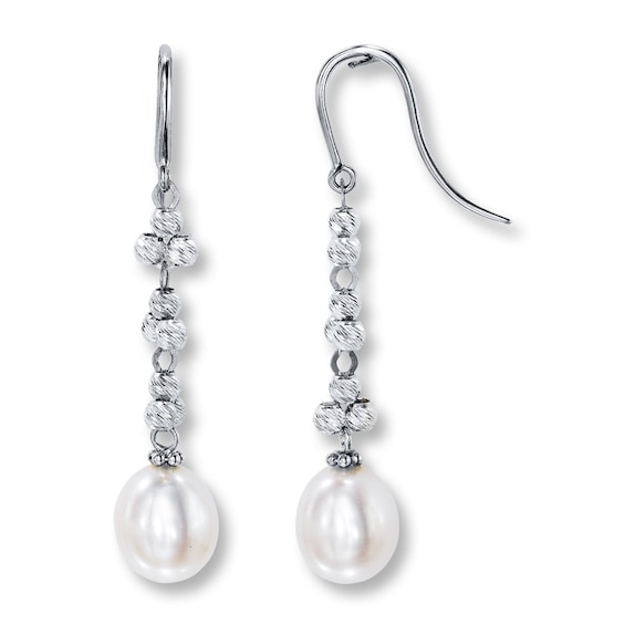 Dangle Earrings Cultured Pearls Sterling Silver