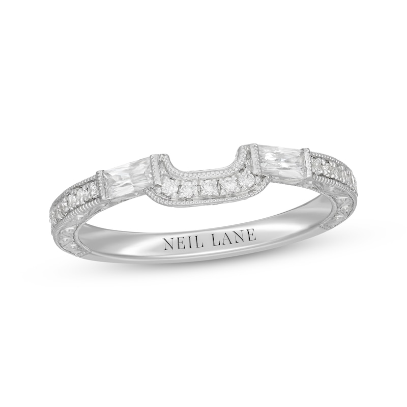 Main Image 1 of Neil Lane Baguette and Round-Cut Diamond Wedding Band 1/3 ct tw 14K White Gold