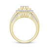 Thumbnail Image 3 of Round & Baguette-Cut Multi-Diamond Center Oval Engagement Ring 1 ct tw 10K Yellow Gold