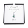 Thumbnail Image 0 of Lab-Created Emerald & White Lab-Created Sapphire Frog Necklace Oval/Round Sterling Silver 18"