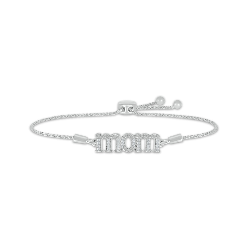 Main Image 1 of Diamond &quot;Mom&quot; Bolo Bracelet 1/15 ct tw Sterling Silver