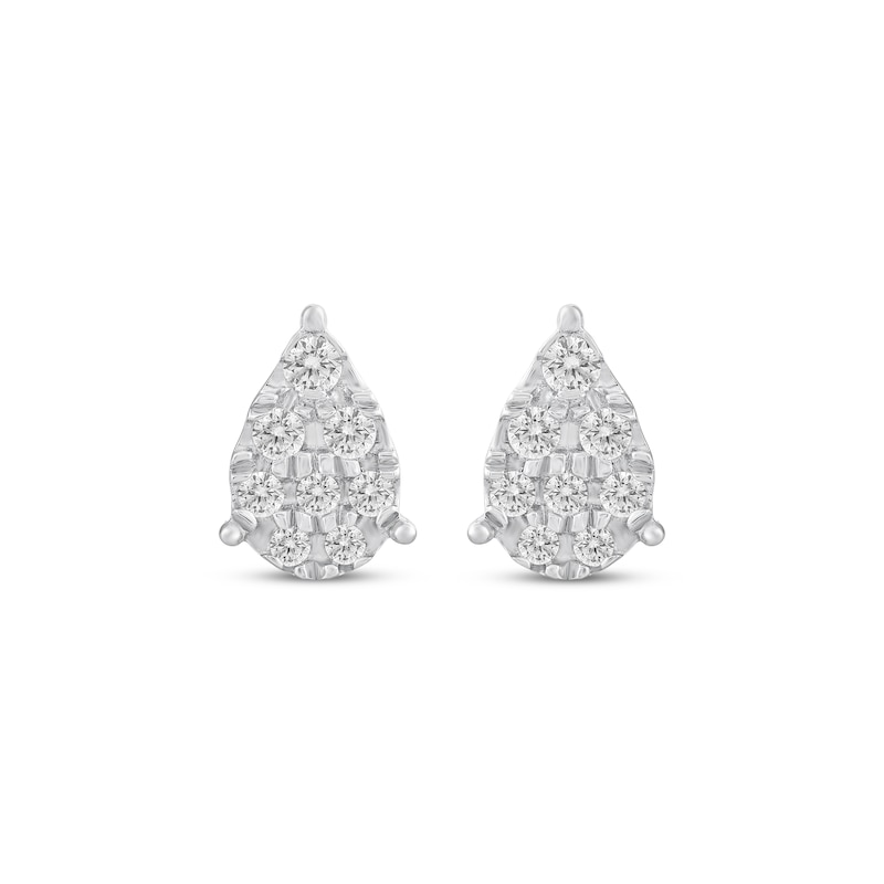 Main Image 2 of Diamond Teardrop Stud Earrings 1/2 ct tw 10K White Gold