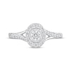 Thumbnail Image 2 of Round-Cut Diamond Oval-Halo Engagement Ring 3/8 ct tw 10K White Gold