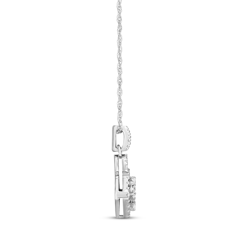 Main Image 2 of Marquise & Round-Cut Diamond Necklace 1/4 ct tw 14K White Gold 18&quot;