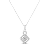 Thumbnail Image 3 of Marquise & Round-Cut Diamond Necklace 1/4 ct tw 14K White Gold 18&quot;