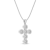 Thumbnail Image 3 of Cultured Pearl Rope Frame Cross Necklace Sterling Silver 18&quot;