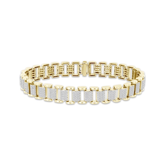 Men's Diamond Bracelet 3 ct tw 10K Yellow Gold 8.5"