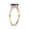 Thumbnail Image 2 of Emerald-Cut Amethyst & Diamond Accent Ring 10K Yellow Gold