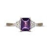 Thumbnail Image 3 of Emerald-Cut Amethyst & Diamond Accent Ring 10K Yellow Gold