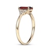 Thumbnail Image 2 of Emerald-Cut Garnet & Diamond Accent Ring 10K Yellow Gold