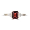 Thumbnail Image 3 of Emerald-Cut Garnet & Diamond Accent Ring 10K Yellow Gold