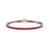 Thumbnail Image 1 of Men's Lab-Created Ruby Tennis Bracelet Sterling Silver 8.5&quot;