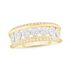 Thumbnail Image 1 of Diamond Seven-Stone Curved Anniversary Ring 1/2 ct tw 10K Yellow Gold