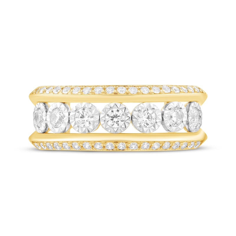 Main Image 3 of Diamond Seven-Stone Curved Anniversary Ring 1/2 ct tw 10K Yellow Gold