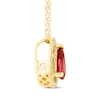 Thumbnail Image 1 of Pear-Shaped Garnet & Diamond Necklace 1/15 ct tw 14K Yellow Gold 18"