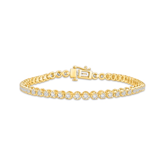 Lab-Created Diamonds by KAY Tennis Bracelet 3 ct tw 14K Yellow Gold 7"