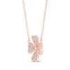 Thumbnail Image 1 of Diamond Flower Necklace 1/8 ct tw 10K Rose Gold 18"