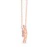 Thumbnail Image 2 of Diamond Flower Necklace 1/8 ct tw 10K Rose Gold 18"