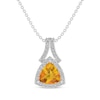 Thumbnail Image 1 of Trillion-Cut Citrine & White Lab-Created Sapphire Necklace Sterling Silver 18&quot;