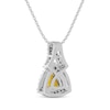 Thumbnail Image 3 of Trillion-Cut Citrine & White Lab-Created Sapphire Necklace Sterling Silver 18&quot;