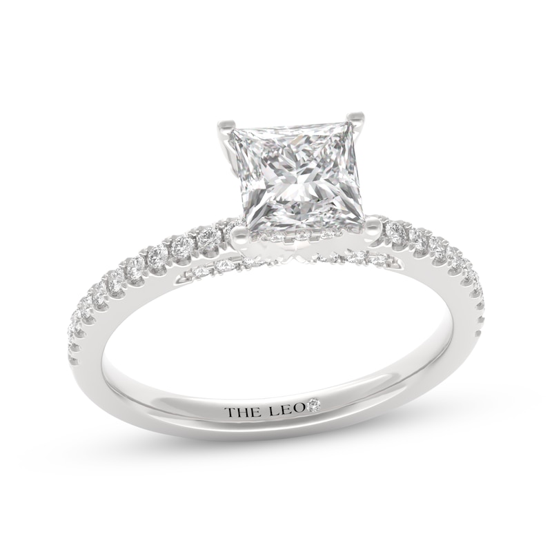 Main Image 1 of THE LEO Diamond Princess-Cut Engagement Ring 1-1/3 ct tw 14K White Gold