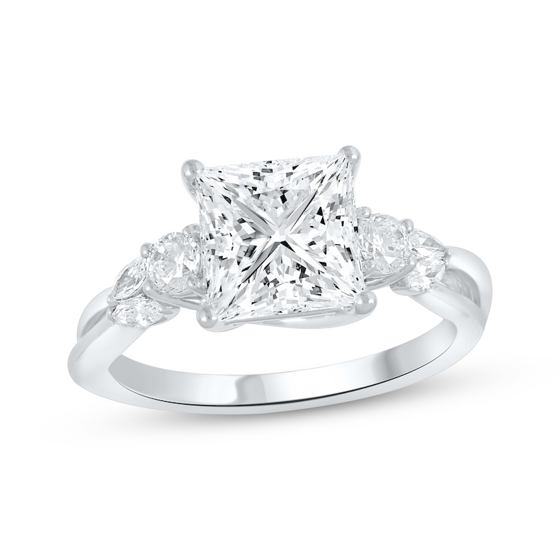 Main Image 1 of Lab-Grown Diamonds by KAY Princess-Cut Engagement Ring 2-1/3 ct tw 14K White Gold