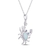 Thumbnail Image 2 of Oval-Cut Opal, Swiss Blue Topaz & White Lab-Created Sapphire Crab Necklace Sterling Silver 18&quot;