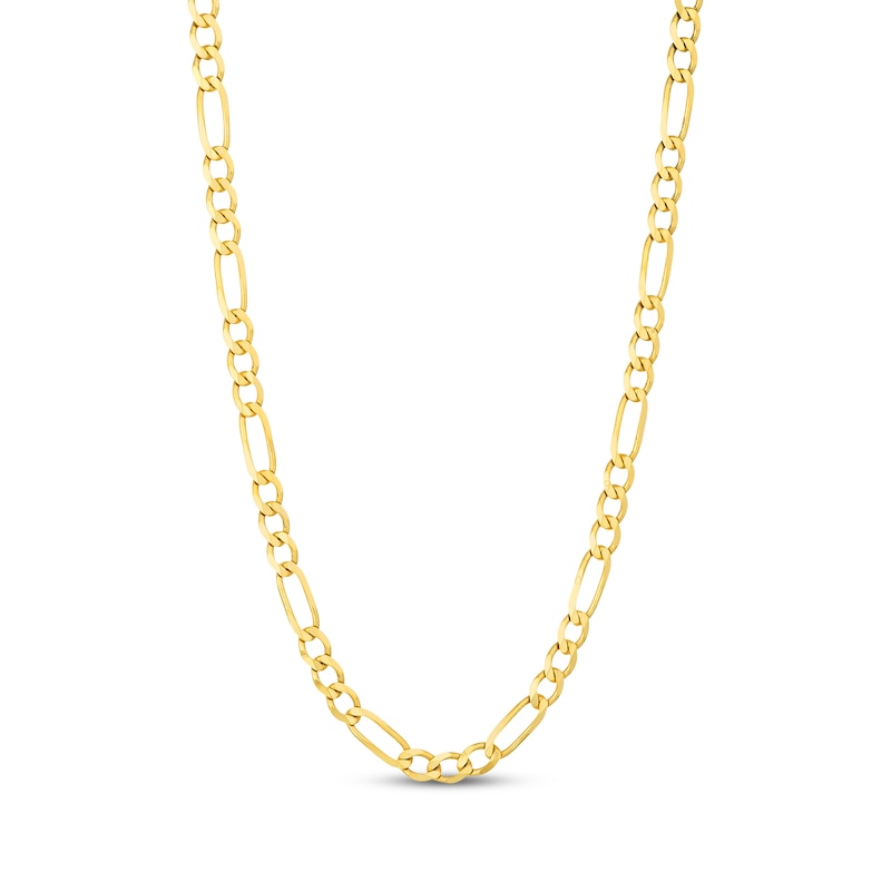 Main Image 1 of Solid Figaro Chain Necklace 5.2mm 14K Yellow Gold 20&quot;