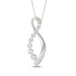 Diamond Journey Infinity Necklace 1/10 ct tw Sterling Silver 18&quot;