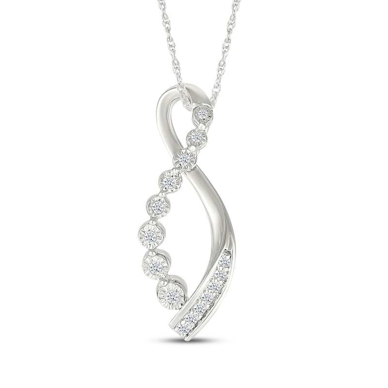 Main Image 1 of Diamond Journey Infinity Necklace 1/10 ct tw Sterling Silver 18&quot;