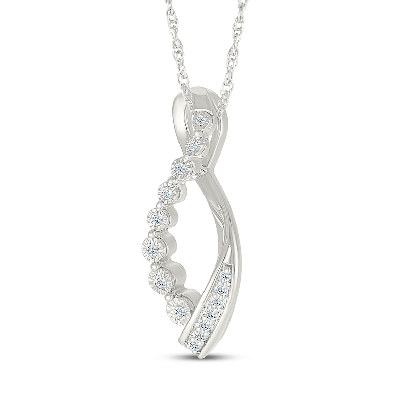 Main Image 2 of Diamond Journey Infinity Necklace 1/10 ct tw Sterling Silver 18&quot;