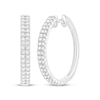 Thumbnail Image 1 of Diamond Two-Row Hoop Earrings 1 ct tw 10K White Gold