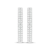 Thumbnail Image 2 of Diamond Two-Row Hoop Earrings 1 ct tw 10K White Gold