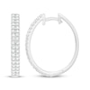 Thumbnail Image 3 of Diamond Two-Row Hoop Earrings 1 ct tw 10K White Gold